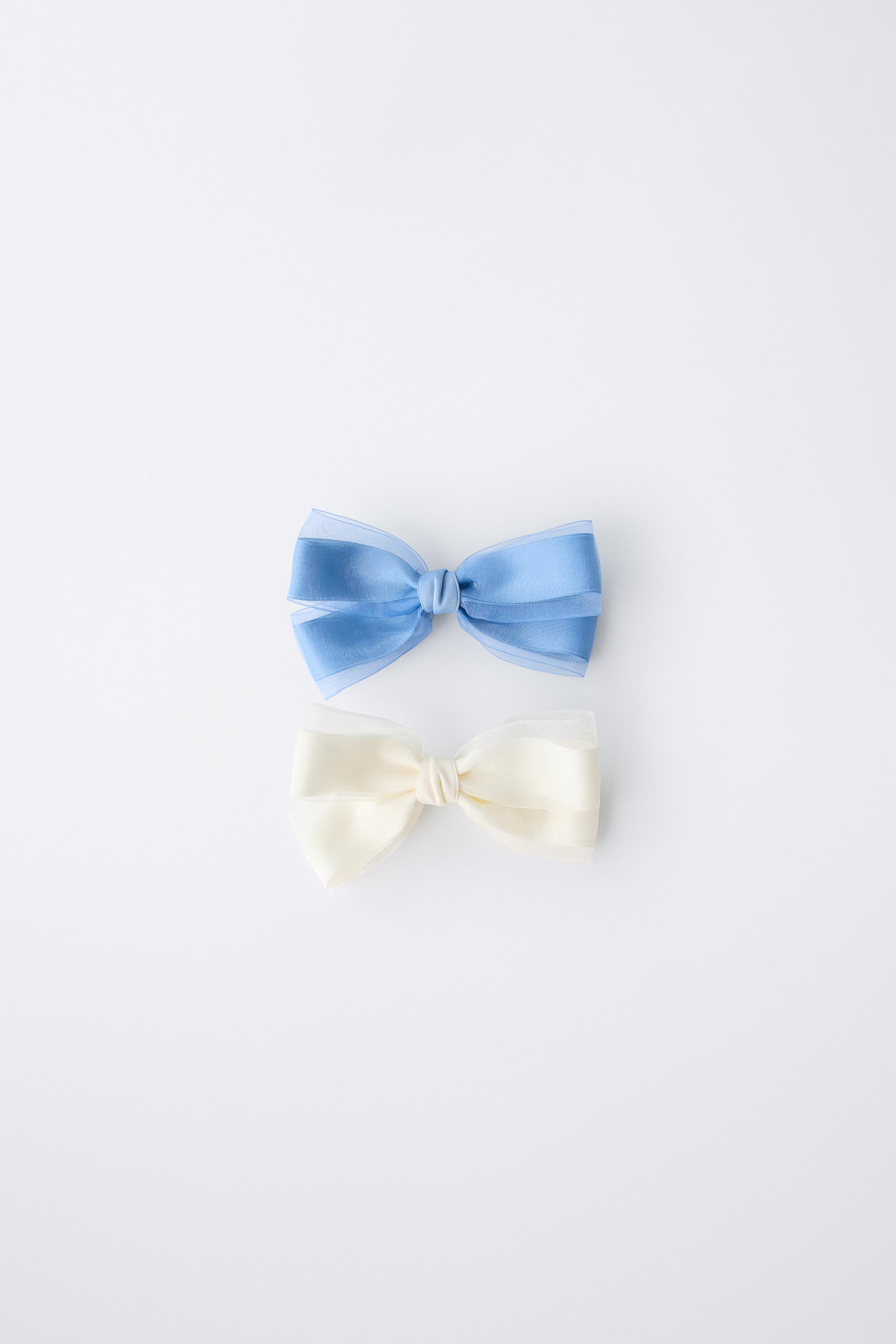 LOT DE DEUX PINCES AVEC NŒUD EN ORGANZA